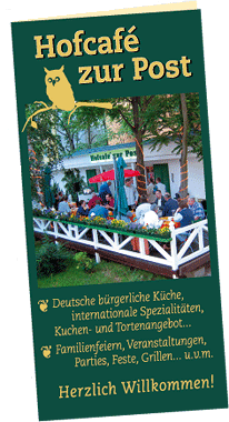 Flyer, Hofcafé zur Post, Berlin-Schöneweide